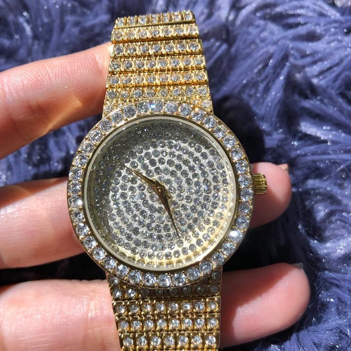 Iced Out Luxury Date Quartz Women Wrist Watches Hip Hop Jewelry-VESSFUL