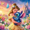 Stitch Princess Disney-Full Round Diamond Painting 30*30cm