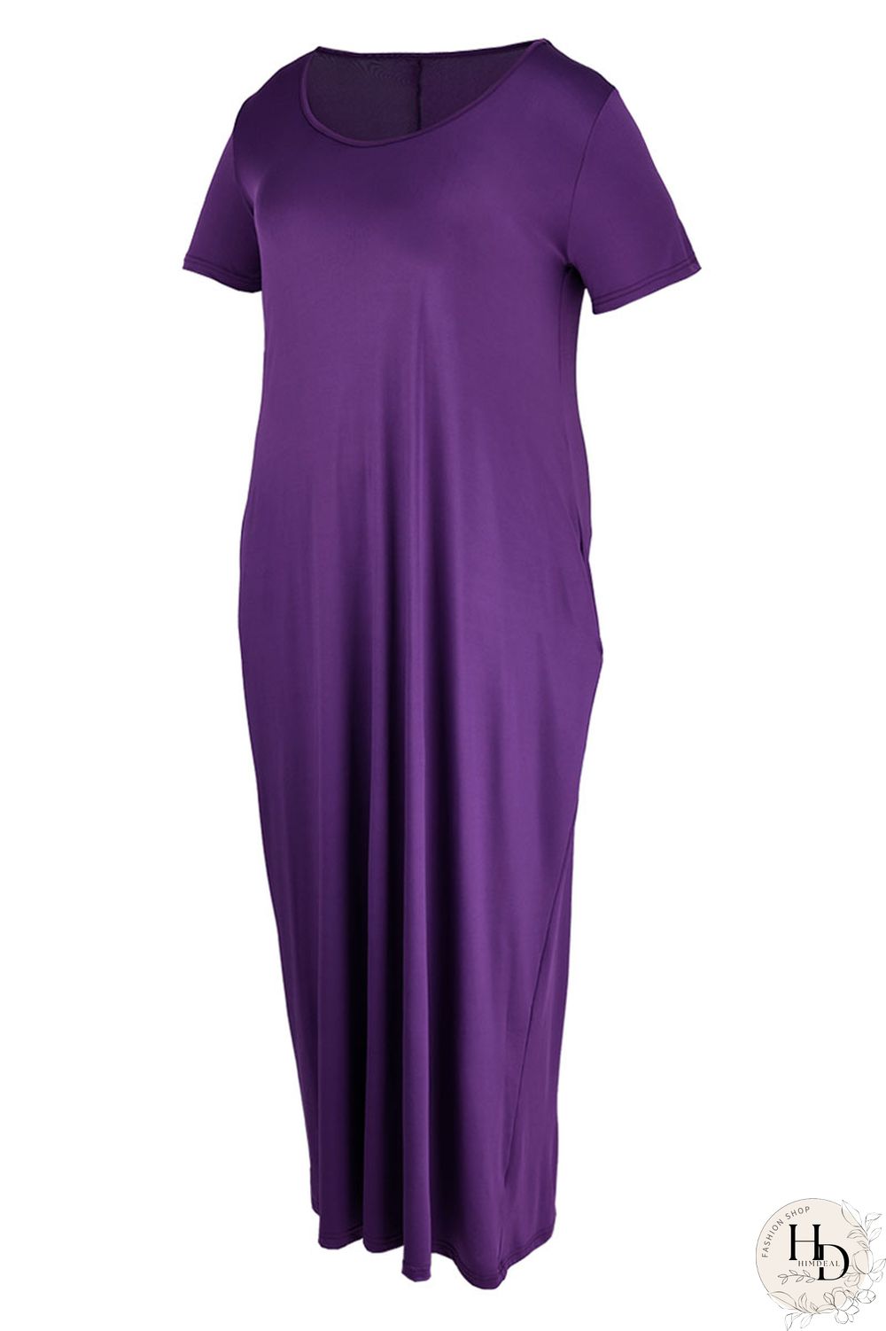 Pink Fashion Casual Plus Size Solid Patchwork V Neck Short Sleeve Dress