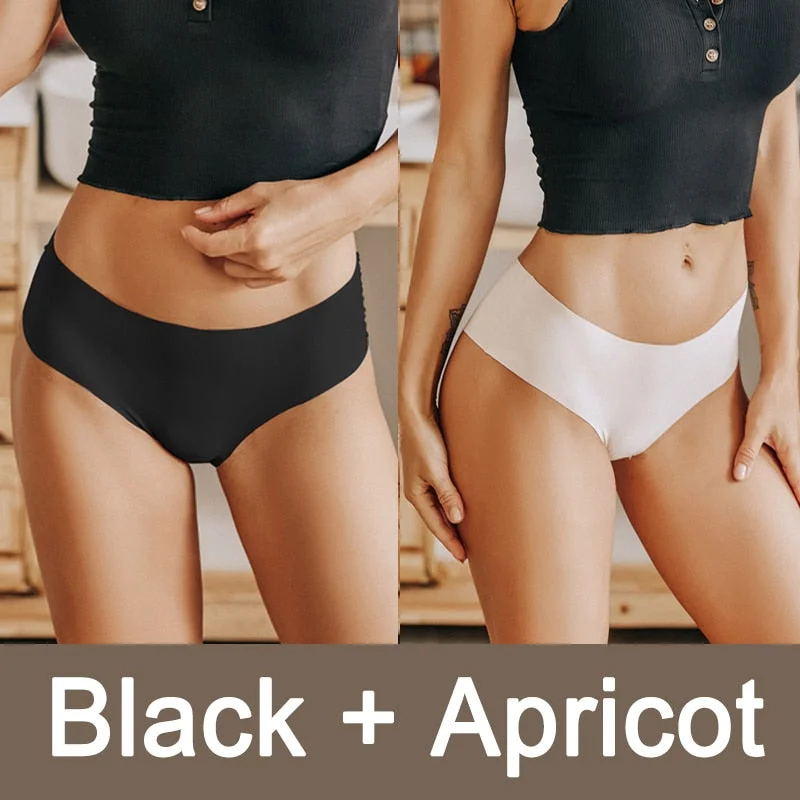 2PCS/Set Seamless Panties Women Sexy Underwear V Desgin Waist Briefs Plus Size Brazillian Pantys Female Lingerie Underpants