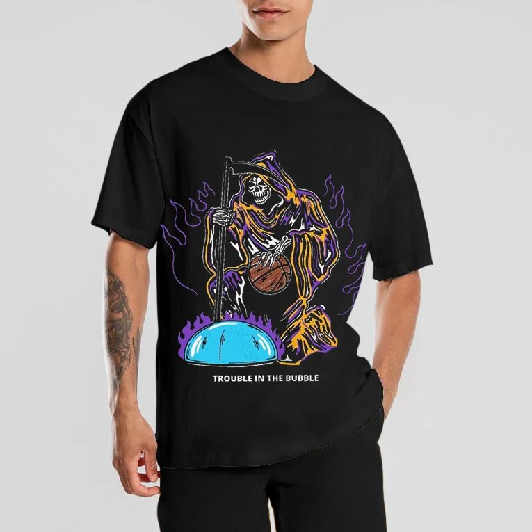  Personalized street style printed short-sleeved T-shirt men