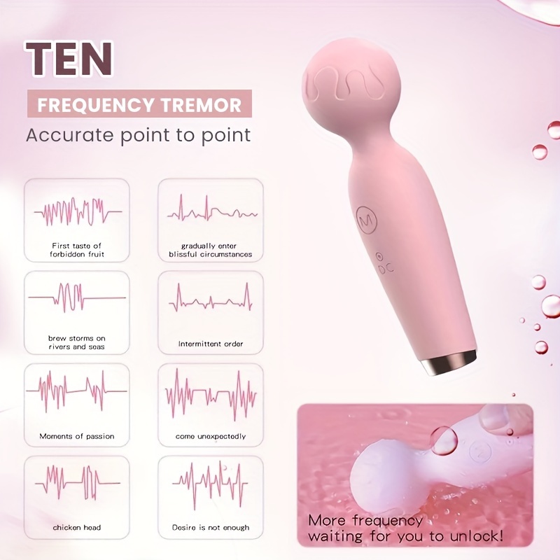 10 Modes AV Stick Vibrator, Waterproof USB Rechargeable Wand Massager