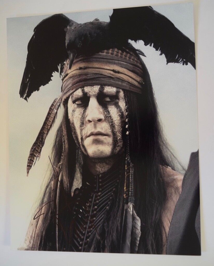 Johnny Depp Signed Autographed 11x14 Photo Poster painting The Lone Ranger COA VD