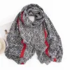 Red Black Pattern Autumn Winter Shawl Scarf