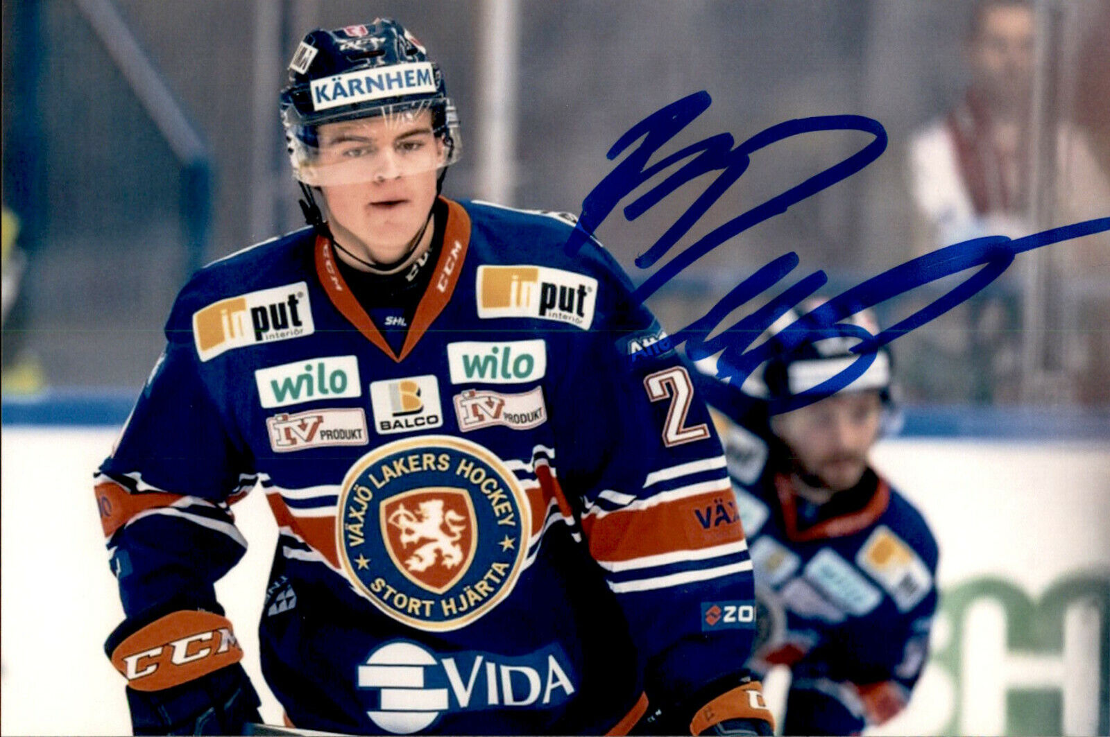 Filip Cederqvist SIGNED 4x6 Photo Poster painting VAXJO LAKERS / TEAM SWEDEN / BUFFALO SABRES #3