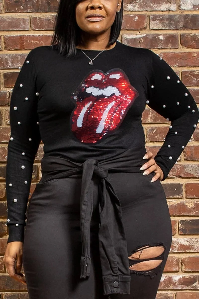 Fashion Sexy Sequined T-Shirt