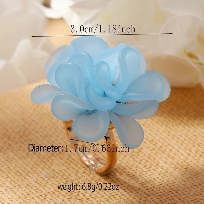 Cute Romantic Flower Alloy Gold Plated Unisex Rings