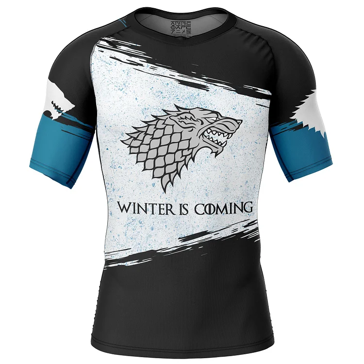House Stark Game of Thrones Short Sleeve Rash Guard Compression Shirt