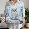 (25x25cm)DIY Owl Framed Handmade Pearl Painting Art Craft Kit Living Home Decor
