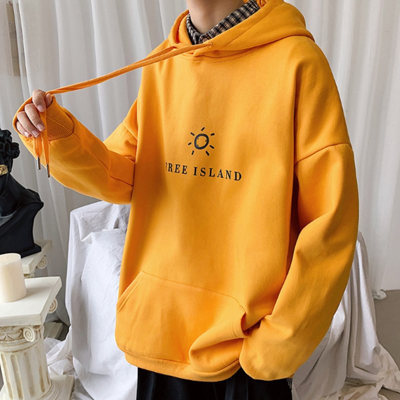 Casual hooded solid color sweatshirt-barclient