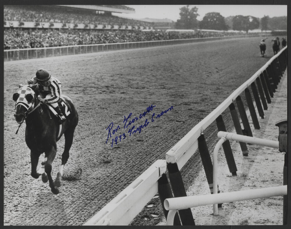 RON TURCOTTE Signed Photo Poster painting - Flat Horse Racing Jockey 1973 Triple Crown preprint