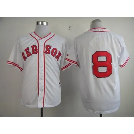 Red Sox #8 Carl Yastrzemski White 1936 Turn Back The Clock Stitched MLB Jersey