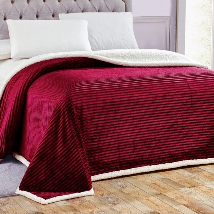 Corduroy Sherpa Reversible Oversized Bedding Blanket