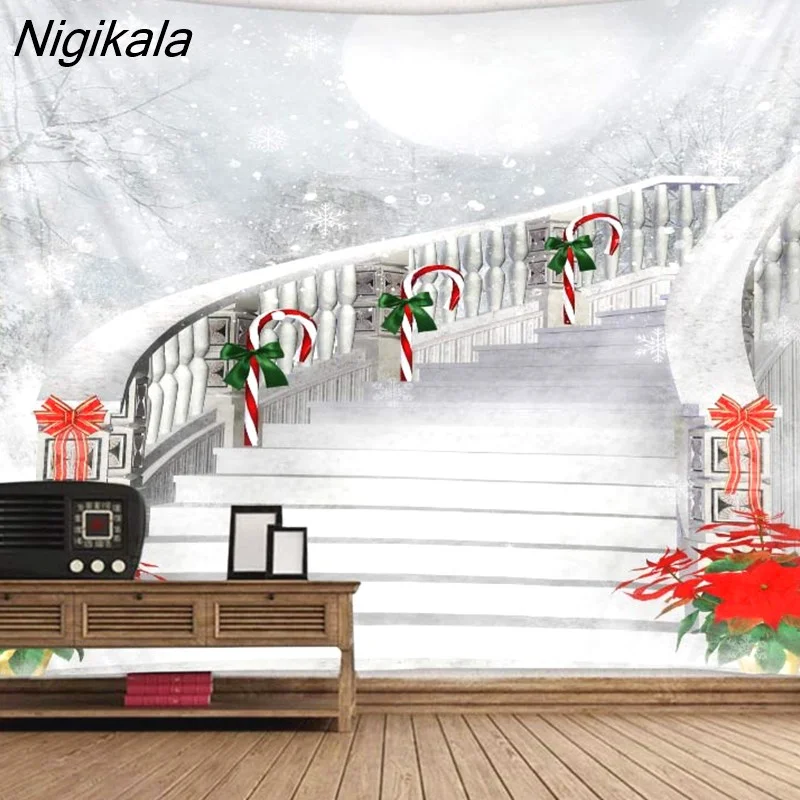 Nigikala Day Decorative Print Tapestry Bedroom Living Room Wall Hanging Tapestry Home Decor Xmas Mat for Christmas New Year