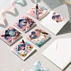 6pcs Diamond Painting Independence Day Greeting Card with Envelope for Family Friends Holiday Gift Congratulations