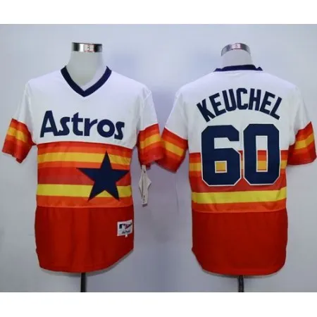 Astros #60 Dallas Keuchel White/Orange 1980 Turn Back The Clock Stitched MLB Jersey