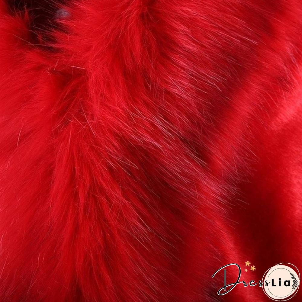 Women Winter Warm Luxury Faux Mink Cashmere Wedding Party Cape Wrap Coat