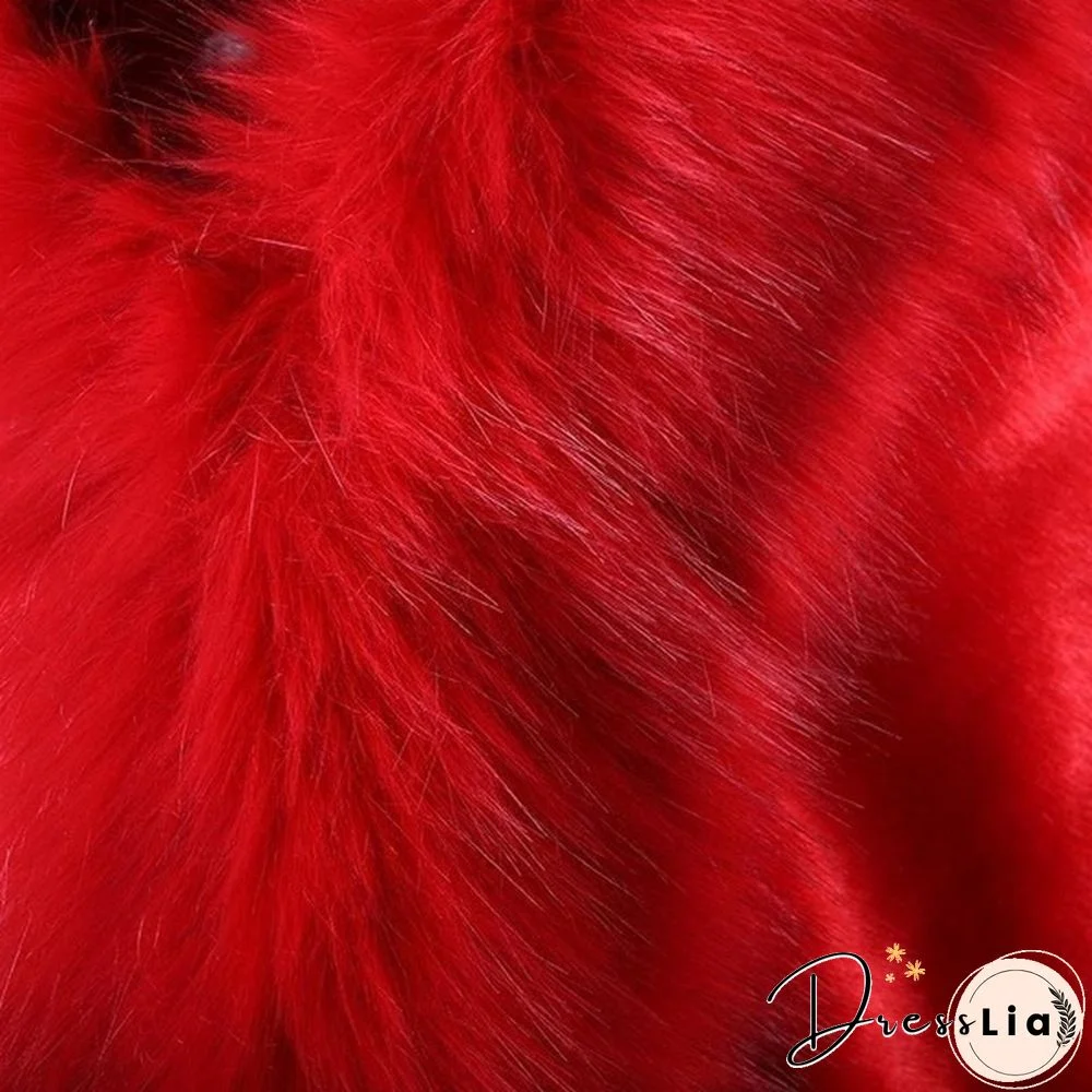 Women Winter Warm Luxury Faux Mink Cashmere Wedding Party Cape Wrap Coat