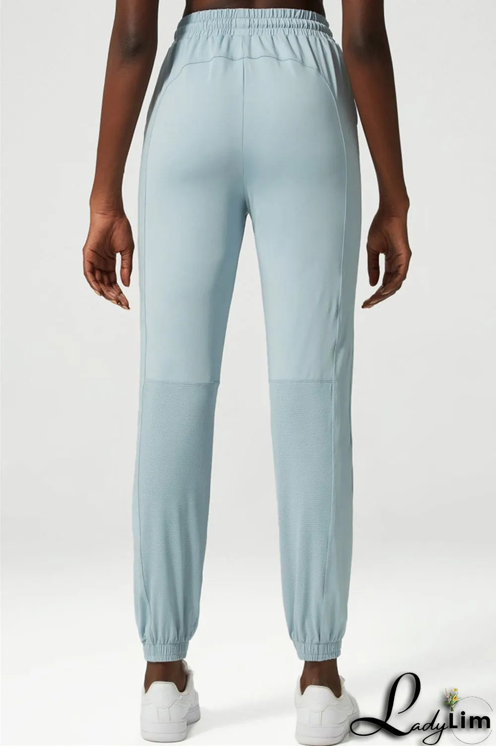 Apricot Casual Sportswear Solid Patchwork Regular High Waist Trousers