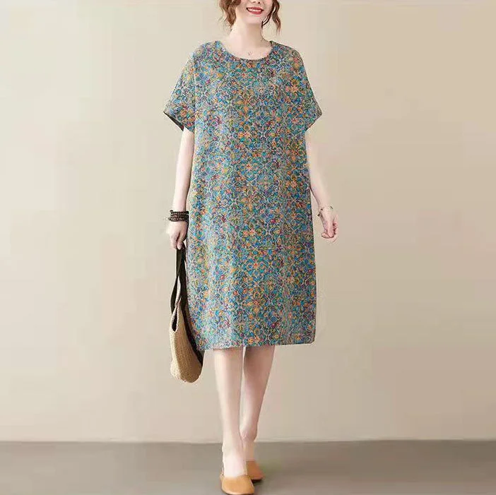 red prints linen shift dresses trendy plus size side open v neck linen dresses