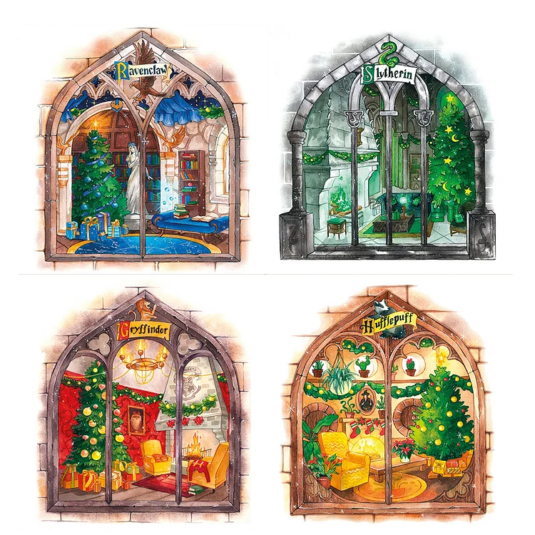 Harry Potter Christmas House 11CT Stamped Cross Stitch 50*50CM