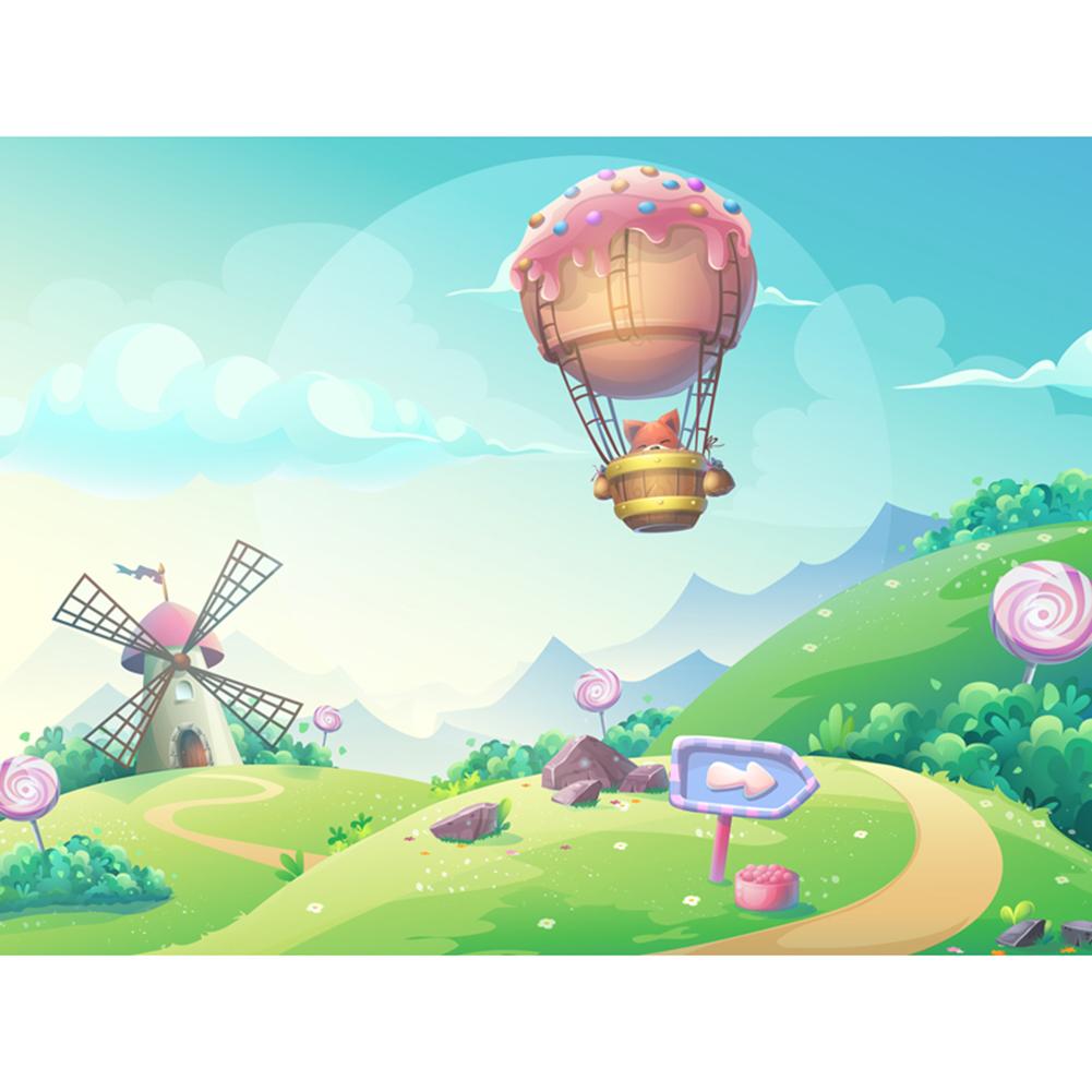 

Cartoon Windmill Background Cloth Photography Backdrop Studio Photo Decor, 501 Original