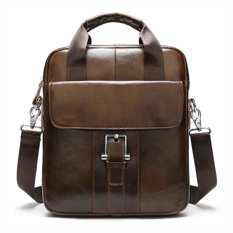 Classic Leather Soft Handbags For Men With Large Capacity