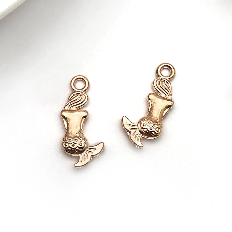 1 Piece 10*13mm 12 * 14mm 6.5*16mm Alloy Pearl Dolphin Mermaid Fish Tail Jewelry Accessories Pendant