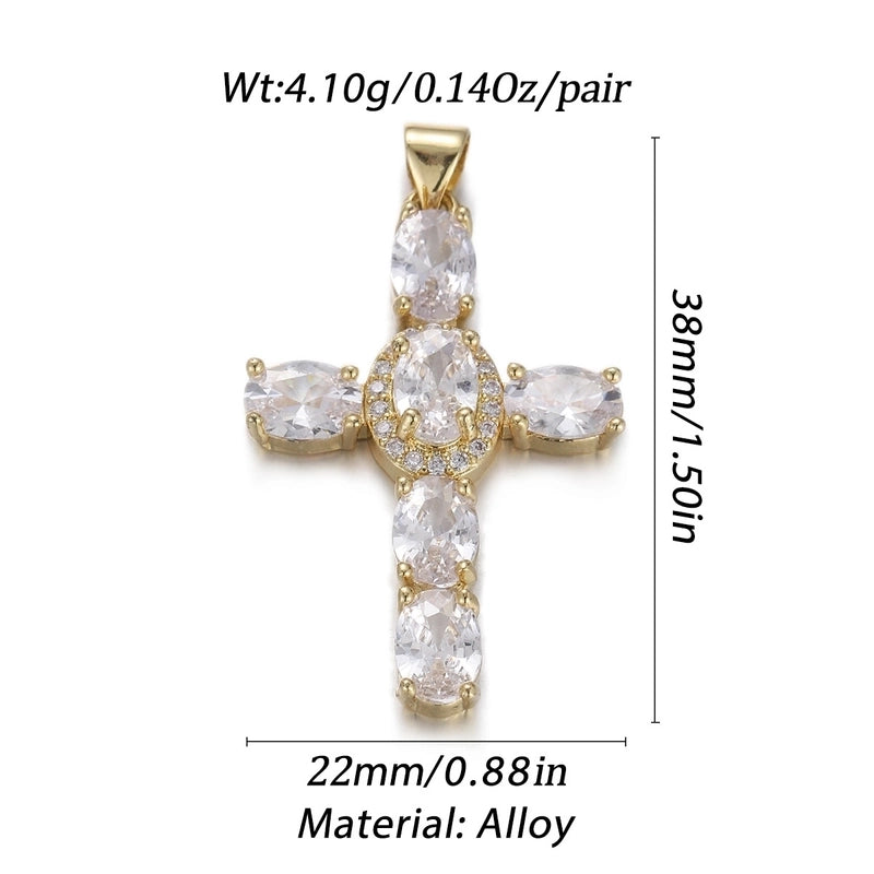 1 Piece Copper Zircon Cross Pendant