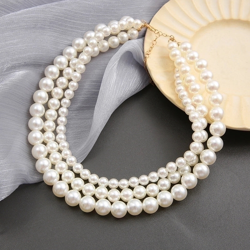 Fashion Round Artificial Pearl Women's Necklace 1 Piece4