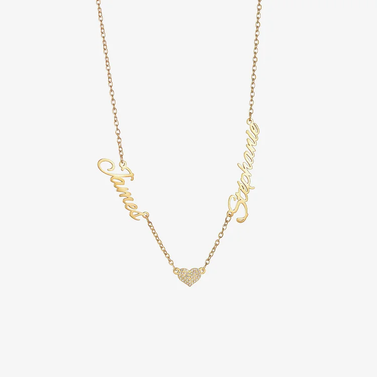 For Families - Diamond Heart Name Custom Necklace