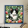 Flowers And Cats-11CT Stamped Cross Stitch 50*50cm/19.69*19.69in