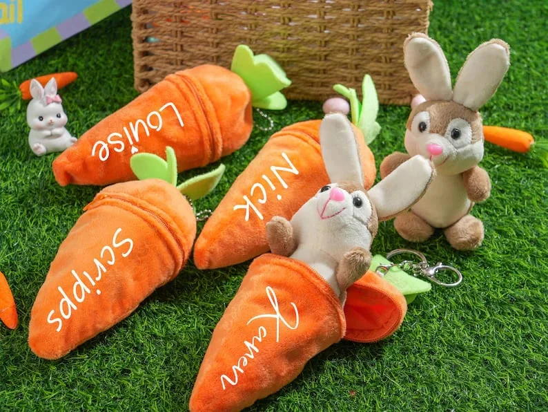 Custom Easter Plush Rabbit Keychain 