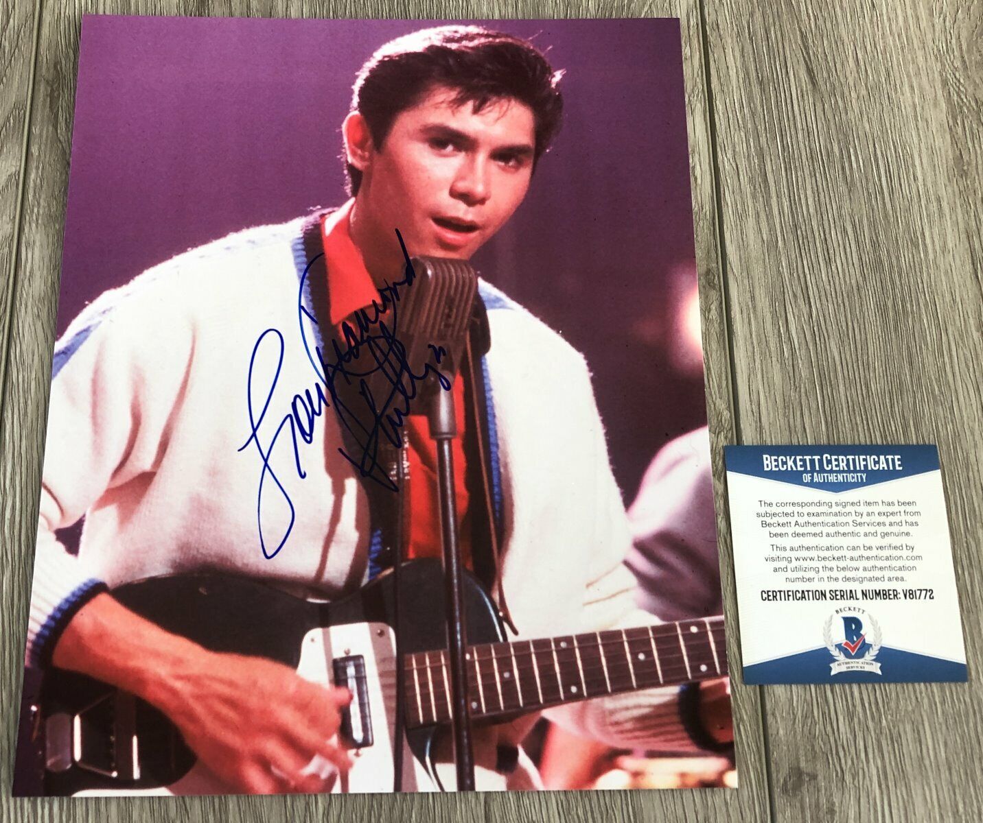 LOU DIAMOND PHILLIPS SIGNED LA BAMBA 8x10 Photo Poster painting B w/PROOF & BECKETT BAS COA