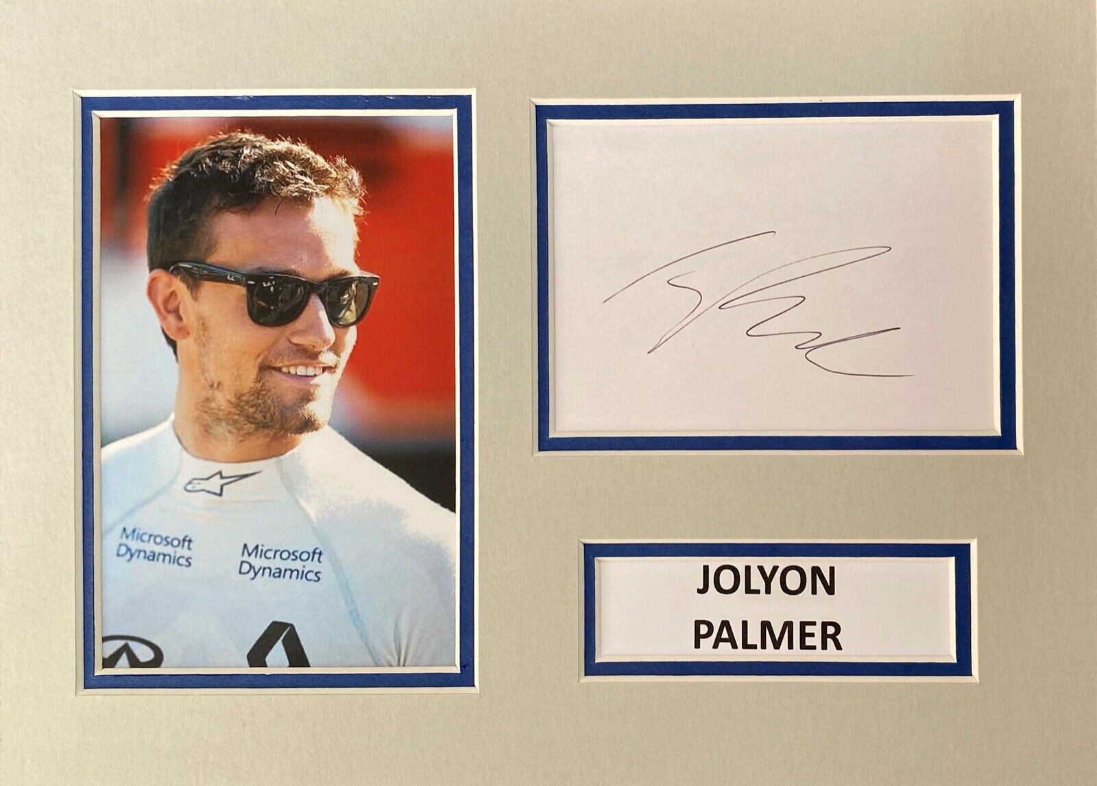 JOLYON PALMER HAND SIGNED A4 Photo Poster painting MOUNT DISPLAY F1 AUTOGRAPH RENAULT