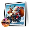 Diamond Painting-DIY Full Round Drill Motorcycle Santa(40*40CM）