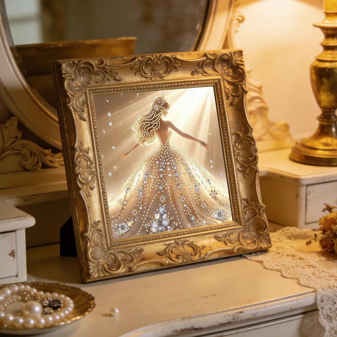 Diamond Painting - Partial Special Shaped Drill - Golden Fairy Gown(Canvas|30x30cm)