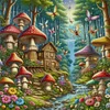 Mushroom House-16CT Stamped Cross Stitch 40*40cm/15.75*15.75in