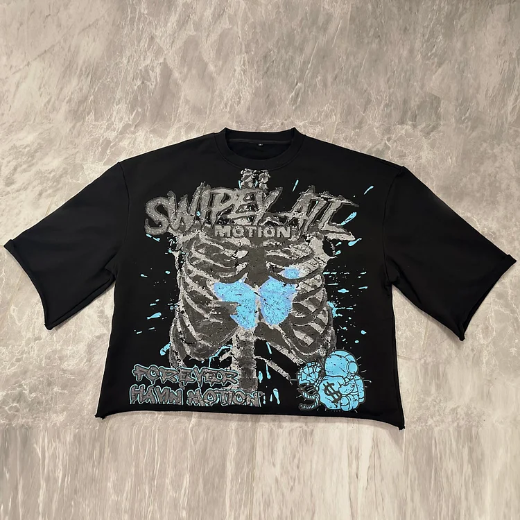 Vintage Skeleton Graphic Cotton T-Shirt SOPULA