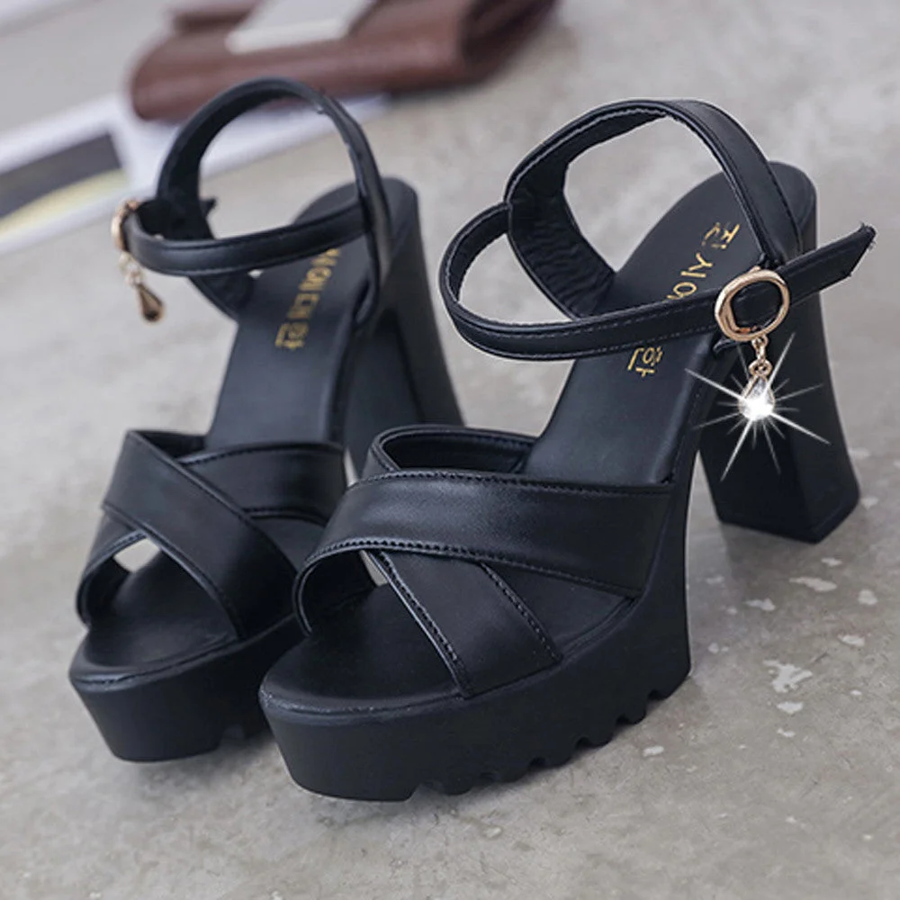  Women Fish Mouth Platform High Heels Wedges Buckle Slope Sandals Women Shoes Woman Platform High Heels Sandals High Heels