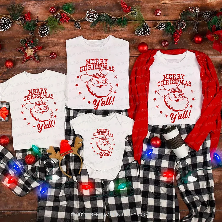 Howdy Y'all  Family Christmas Shirts Beepumpkin