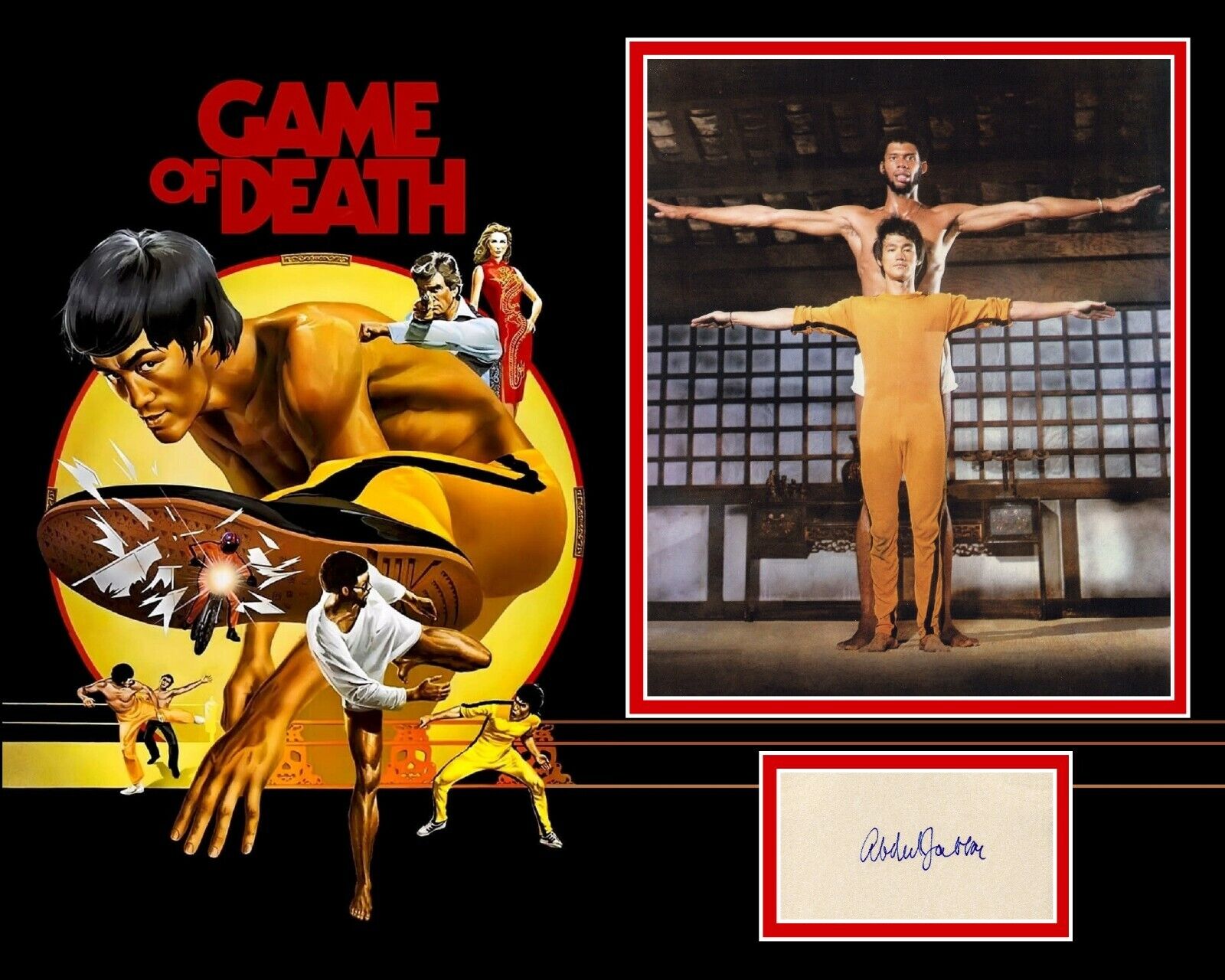 KAREEM ABDUL-JABBAR SIGNED THE GAME OF DEATH Photo Poster painting MOUNT UACC REG 242