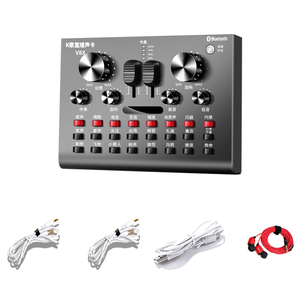 

V8x Bluetooth USB Headset Microphone Streamer Live Broadcast Sound Card, 501 Original