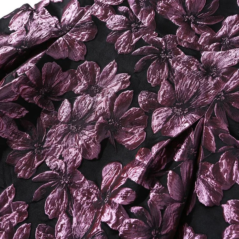 Jacquard round neck sleeveless A-line dress