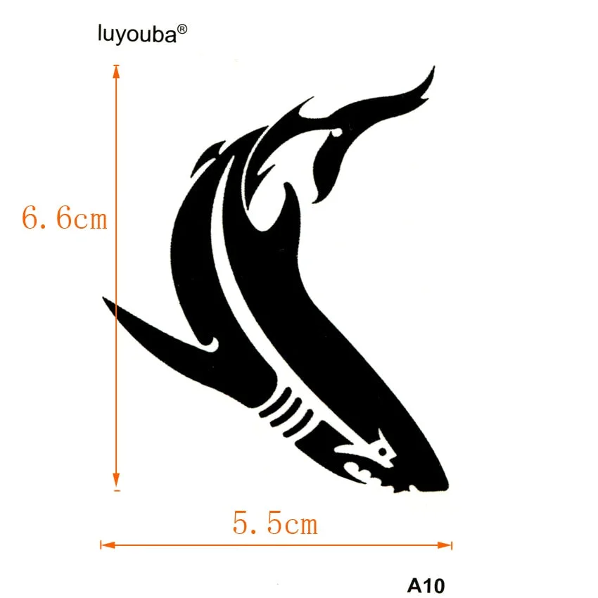 Shark Waterproof Temporary Tattoos Sticker Body Art Tattoo Fierce Fish Tattoo Sleeves Tatoo Men Faux Tatouage Tatuaje Temporal