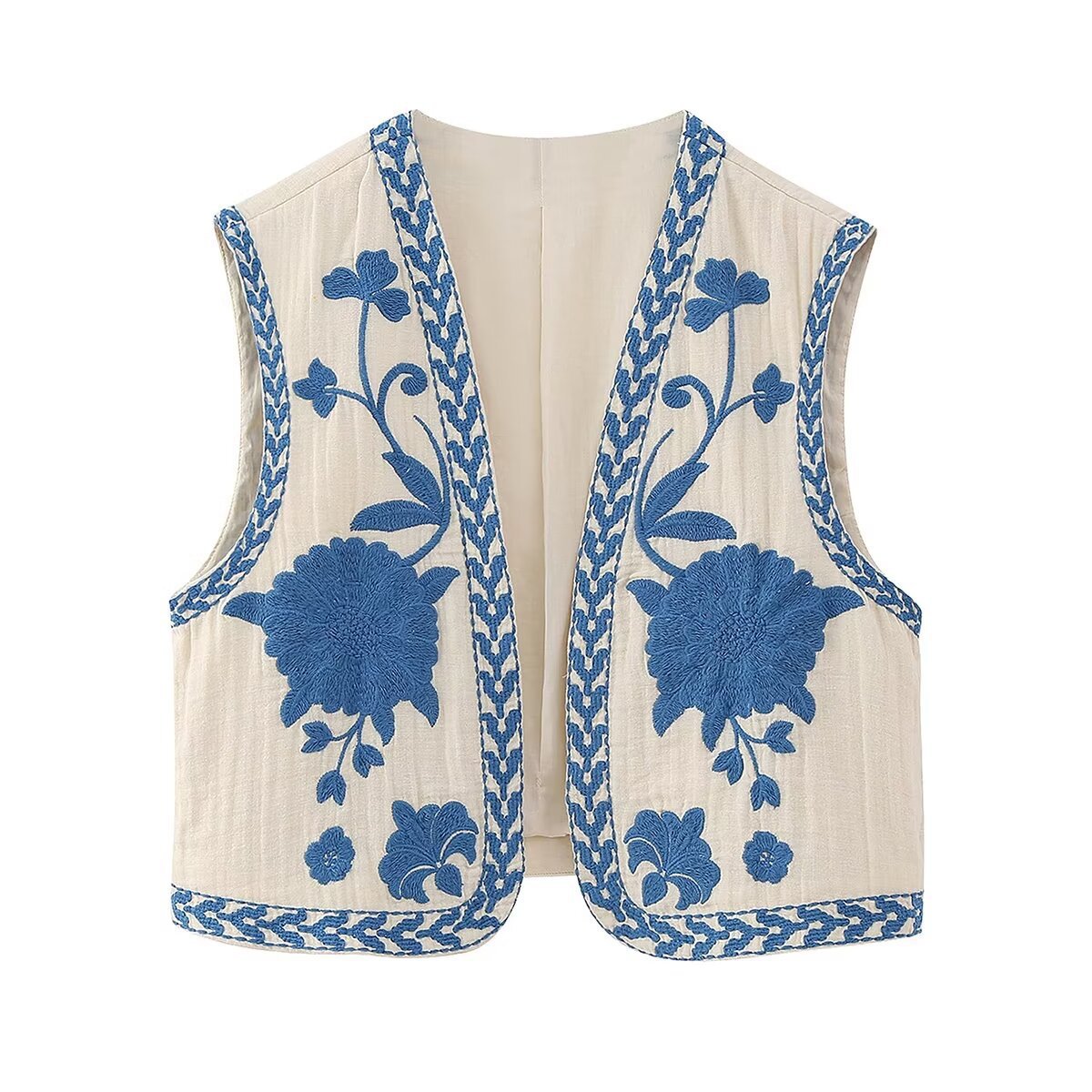 Elegant Embroidered Floral Vest