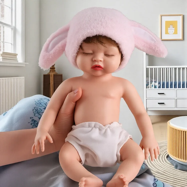 Babeside Nancy 12"/16" Realistic Silicone Sleeping Baby Little Infant Girl Retaining Pacifier