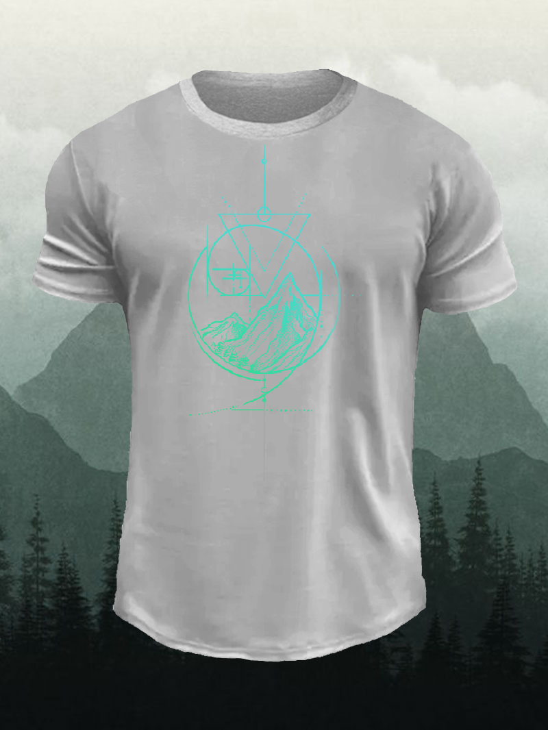 Men's Blue Edition Fibonacci Mountains Short-Sleeved Shirt