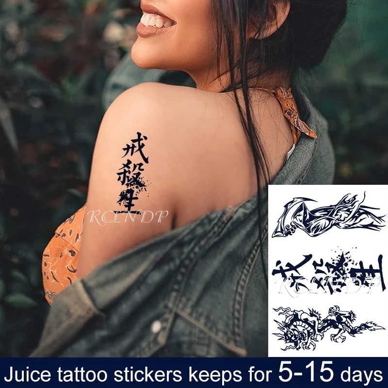 Waterproof Temporary Juice Ink Sticker Love Heart Hand Design Flower Fairy 8 Fruit Gel Long Lasting Tattoo for Men Women