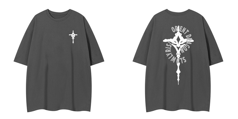 Loveciss®/ Trendy Street Cross Print T-Shirt
